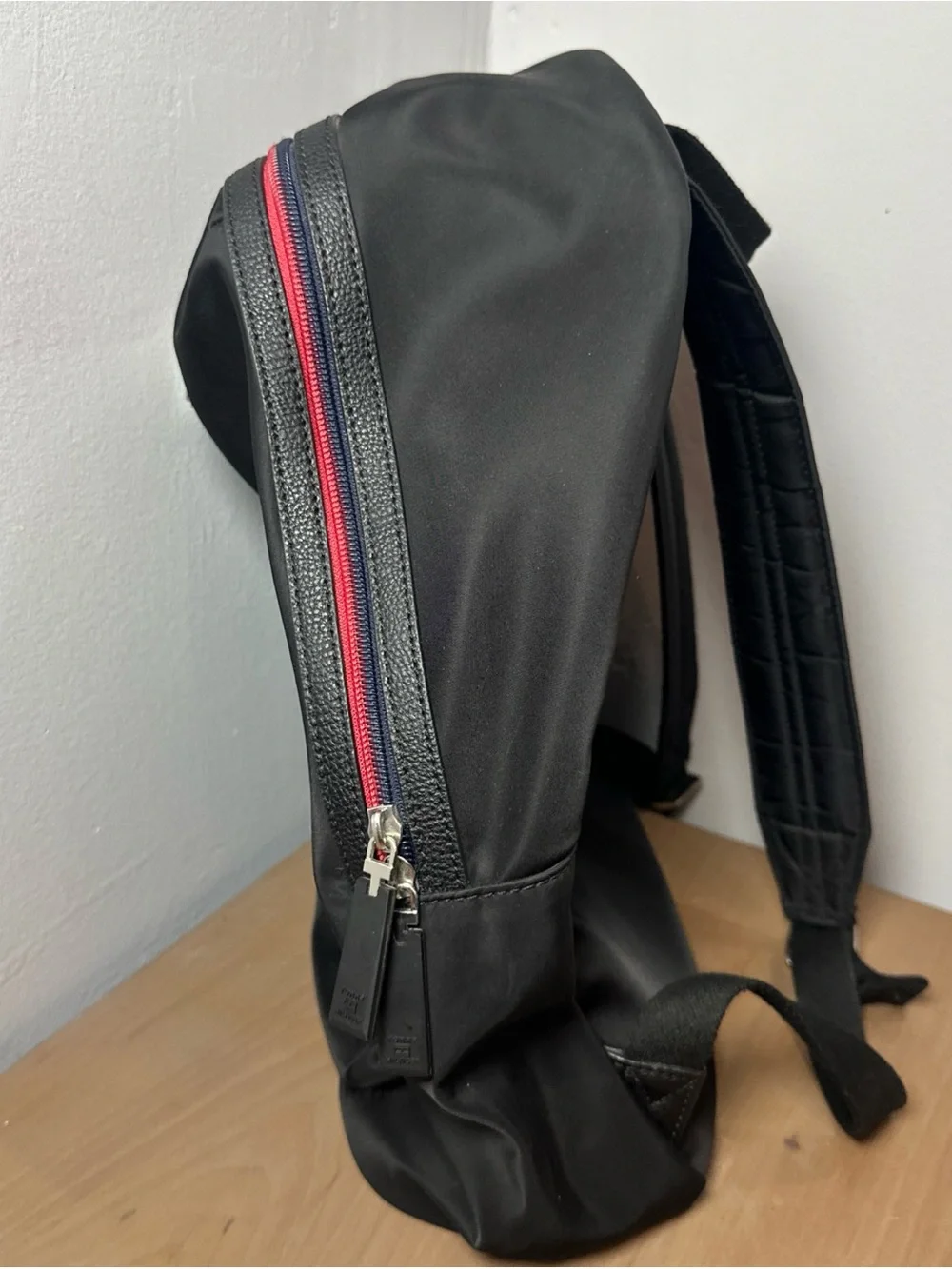 Tommy Hilfiger Black Backpack with Red Accents